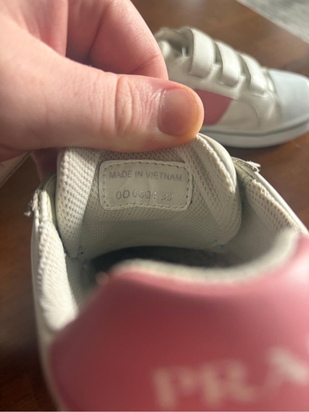Prada Girls Pink Leather Logo Velcro Sneakers - Picture 7 of 16